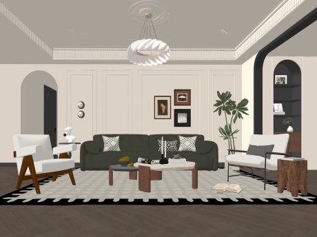 法式客厅SU模型