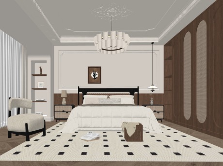 法式卧室SU模型