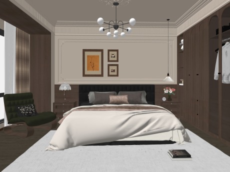 法式卧室SU模型