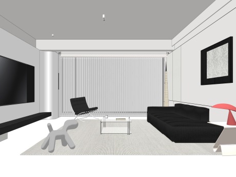 现代客厅SU模型