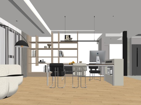 现代书房SU模型