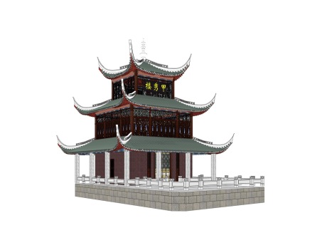 贵阳甲秀楼SU模型