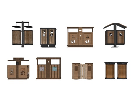 景区垃圾桶SU模型