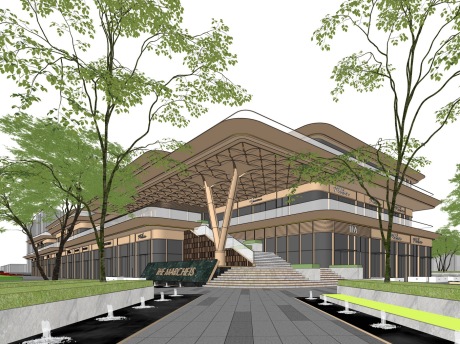 府玺明珠商业街SU模型