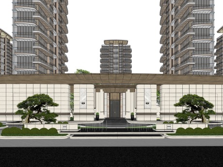 保利天珺大门SU模型