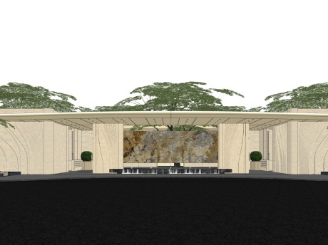 现代大门SU模型