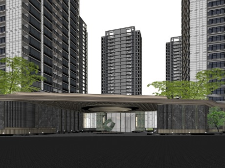 杭州绿城芝澜月华示范区景观SU模型