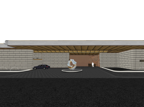 南京江宁金茂府大门SU模型