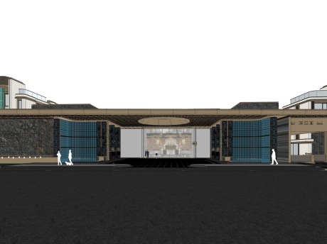 温州华龙黑珍珠示范区景观SU模型