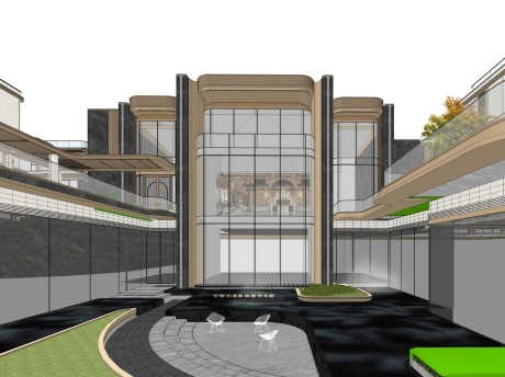 温州华龙黑珍珠示范区景观SU模型