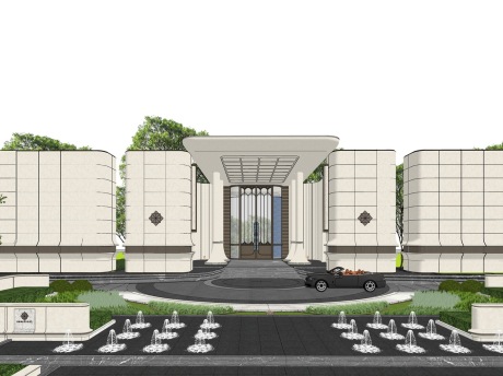 招商示范区大门SU模型