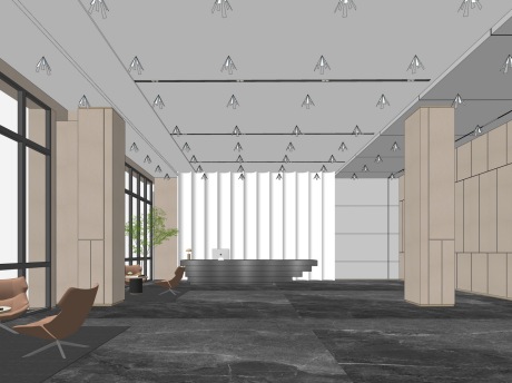 办公大堂SU模型