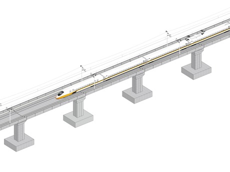地铁桥梁桥墩SU模型
