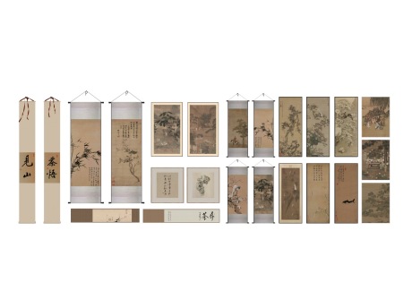 新中式装饰画挂画墙饰SU模型