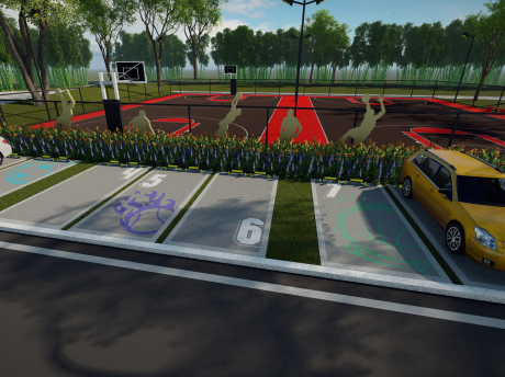 体育公园运动主题停车位SU模型