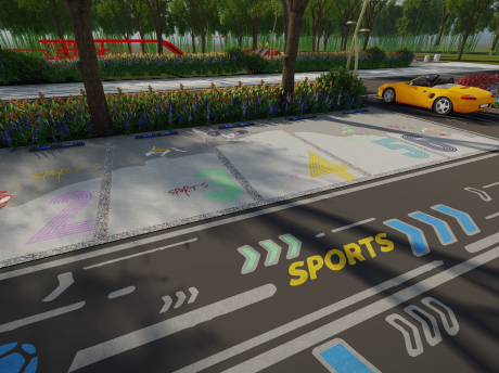 体育公园运动主题停车位SU模型