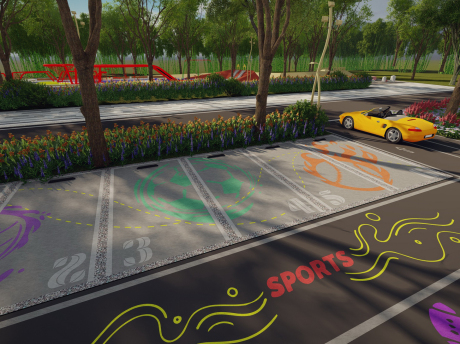 体育公园运动主题停车位SU模型