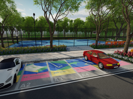 体育公园运动主题停车位SU模型