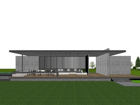 现代廊架SU模型