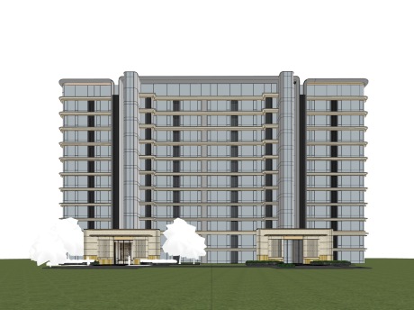 现代小高层SU模型