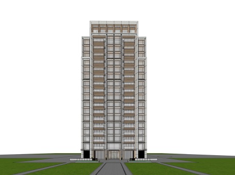 现代高层住宅SU模型