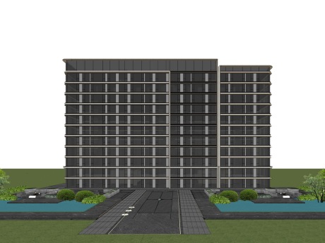 现代小高层SU模型