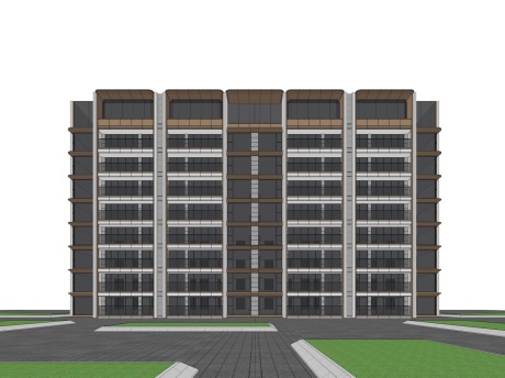 现代小高层SU模型