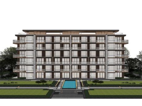 现代洋房SU模型