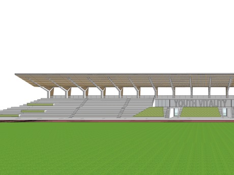 操场跑道看台SU模型