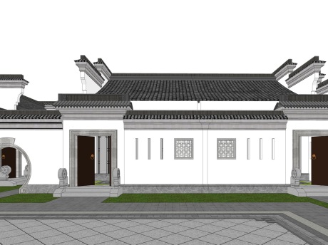 徽派合院别墅SU模型