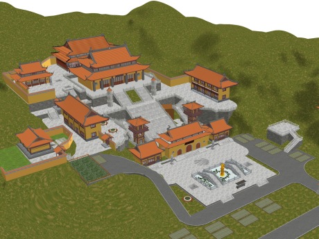 岭南古寺SU模型