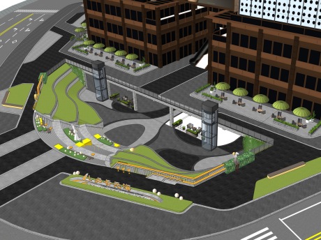 卢卡元海下沉商业广场景观SU模型