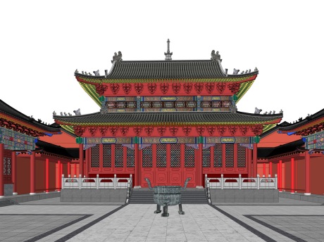 长庆寺古建寺庙SU模型