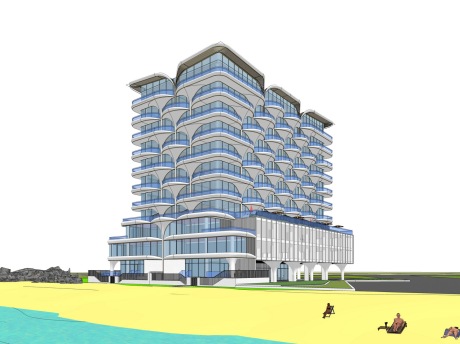 滨海酒店SU模型