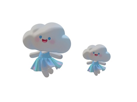 云朵娃娃气模商业雕塑美陈SU模型