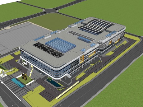 重庆三羊马新能源汽车汇展中心SU模型