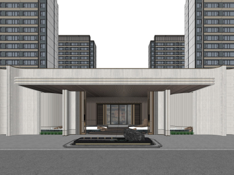 现代大门SU模型