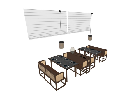 现代餐桌椅SU模型