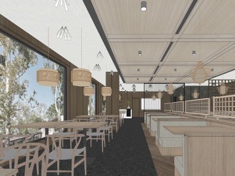 现代餐厅SU模型