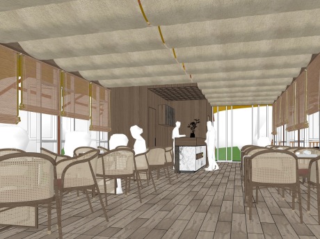 现代餐厅SU模型