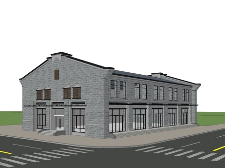 徽派商业街SU模型