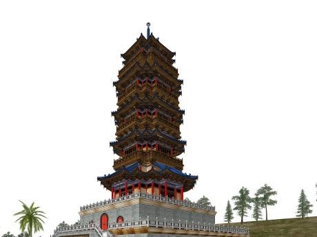 玲珑宝塔SU模型