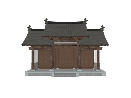 古建山门SU模型