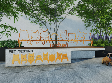 宠物休息站坐凳SU模型