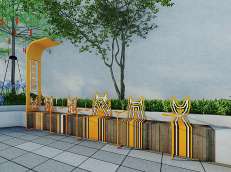 宠物休息站坐凳SU模型