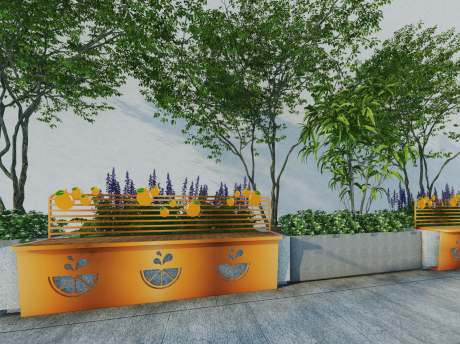 水果景观座椅SU模型