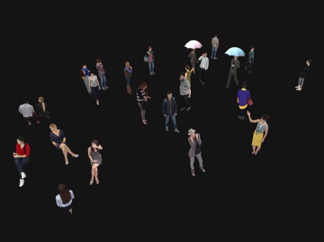 3D人物组合SU模型