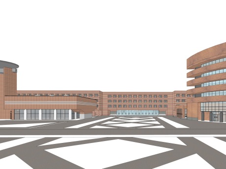 红砖学校鲁迅美术馆SU模型