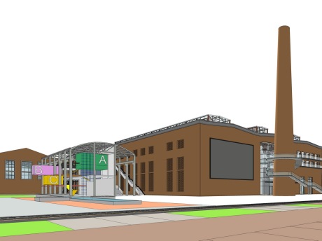 红砖厂房改造城市更新SU模型