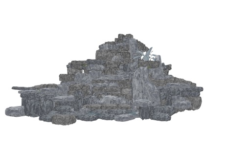 叠石假山SU模型